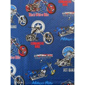 Fabric -VTG 2004 USA Chopper Comanche Jet Mikeys Black Widow Motorcycle Sold BTY